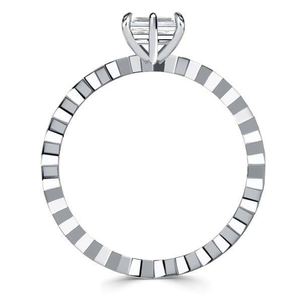 White Sapphire Hexagon Ring - Sterling Silver Statement Ring
