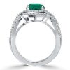 Pear Cut Green Sapphire Halo Engagement Ring in Sterling Silver