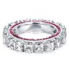 Eternity Asscher Cut White Sapphire Sterling Silver Wedding Band (8.61 CT. TW)