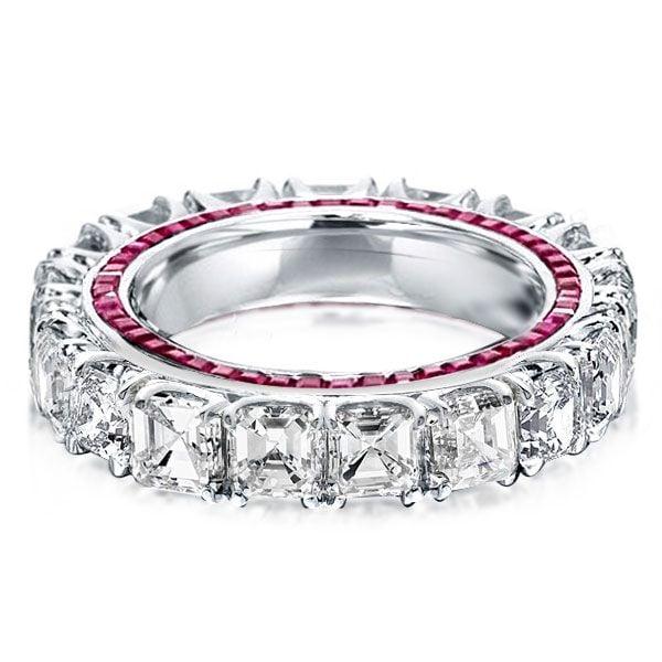 Eternity Asscher Cut White Sapphire Sterling Silver Wedding Band (8.61 CT. TW)