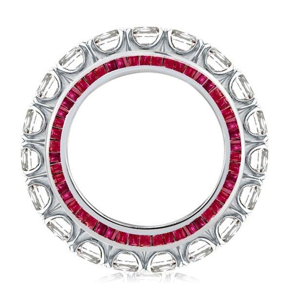 Eternity Asscher Cut White Sapphire Sterling Silver Wedding Band (8.61 CT. TW)
