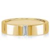 18K Gold Plated Sterling Silver Baguette Wedding Band Ring (0.15 CT. TW.)