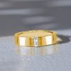 18K Gold Plated Sterling Silver Baguette Wedding Band Ring (0.15 CT. TW.)