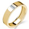 18K Gold Plated Sterling Silver Baguette Wedding Band Ring (0.15 CT. TW.)