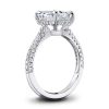 Emerald & White Sapphire Engagement Ring Set - Sterling Silver