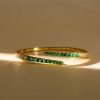 Emerald Green Round Cut Cuff Bracelet | 18K Gold Plated Sterling Silver
