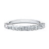 White Sapphire Wedding Band - Thin Stackable Ring in Sterling Silver (0.72 CT TW)
