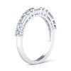 White Sapphire Wedding Band - Thin Stackable Ring in Sterling Silver (0.72 CT TW)