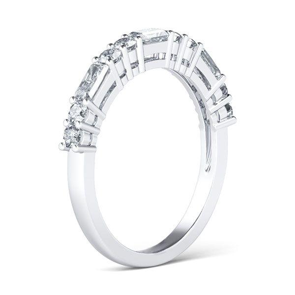 White Sapphire Wedding Band - Thin Stackable Ring in Sterling Silver (0.72 CT TW)