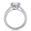 Cushion Created White Sapphire Double Prong Engagement Ring in Sterling Silver
