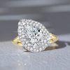Halo Micro Pave Pear Cut Engagement Ring for Women in Sterling Silver