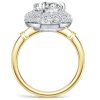 Halo Micro Pave Pear Cut Engagement Ring for Women in Sterling Silver