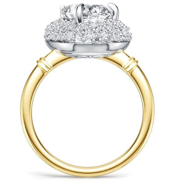 Halo Micro Pave Pear Cut Engagement Ring for Women in Sterling Silver