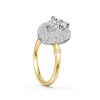 Halo Micro Pave Pear Cut Engagement Ring for Women in Sterling Silver