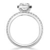 Emerald Halo Engagement Ring Sterling Silver - 1.04 CT Center Stone