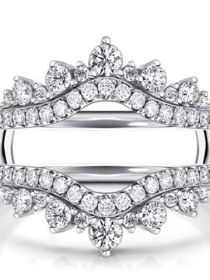 Sterling Silver Ring Guard Enhancer with 0.64 CT. TW. Accent Stones