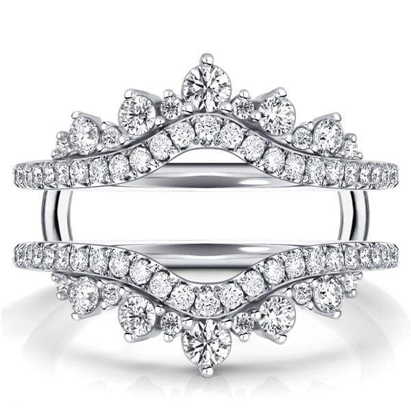 Sterling Silver Ring Guard Enhancer with 0.64 CT. TW. Accent Stones