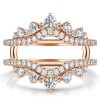 Sterling Silver Ring Guard Enhancer with 0.64 CT. TW. Accent Stones