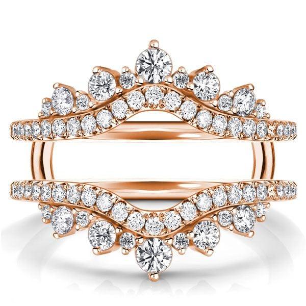 Sterling Silver Ring Guard Enhancer with 0.64 CT. TW. Accent Stones