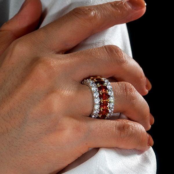 Two Tone Wedding Band for Ladies in Sterling Silver with Yellow Gold Plating