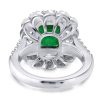 Halo Emerald Vintage Engagement Ring - Sterling Silver