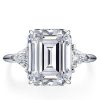 Triangle Sapphire Ring - 925 Sterling Silver Three Stone Engagement Ring