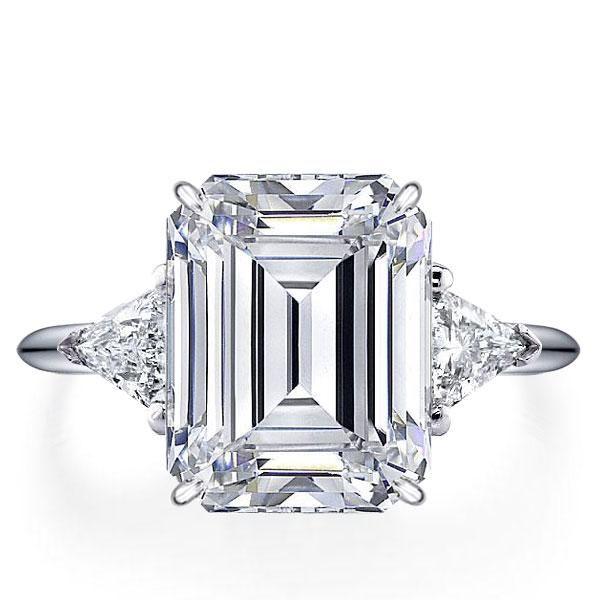 Triangle Sapphire Ring - 925 Sterling Silver Three Stone Engagement Ring