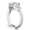 Triangle Sapphire Ring - 925 Sterling Silver Three Stone Engagement Ring
