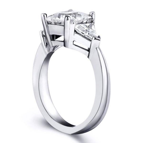 Triangle Sapphire Ring - 925 Sterling Silver Three Stone Engagement Ring