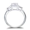 Triangle Sapphire Ring - 925 Sterling Silver Three Stone Engagement Ring