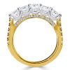 Two-Tone Sterling Silver Five Stone Wedding Band with 1.61 CT. TW Stones