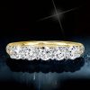 Two-Tone Sterling Silver Five Stone Wedding Band with 1.61 CT. TW Stones
