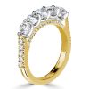 Two-Tone Sterling Silver Five Stone Wedding Band with 1.61 CT. TW Stones
