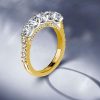 Two-Tone Sterling Silver Five Stone Wedding Band with 1.61 CT. TW Stones