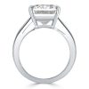 Sterling Silver Engagement Ring with 8.48 CT Emerald and Baguette Cut Center Stone