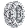 Triple Row Pear Cut White Sapphire Wedding Band in Sterling Silver