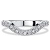 Sterling Silver Round Cut Arch Chevron Wedding Band - 0.44 CT. TW.