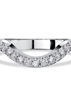 Sterling Silver Round Cut Arch Chevron Wedding Band - 0.44 CT. TW.