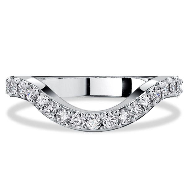 Sterling Silver Round Cut Arch Chevron Wedding Band - 0.44 CT. TW.