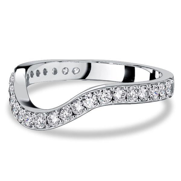 Sterling Silver Round Cut Arch Chevron Wedding Band - 0.44 CT. TW.