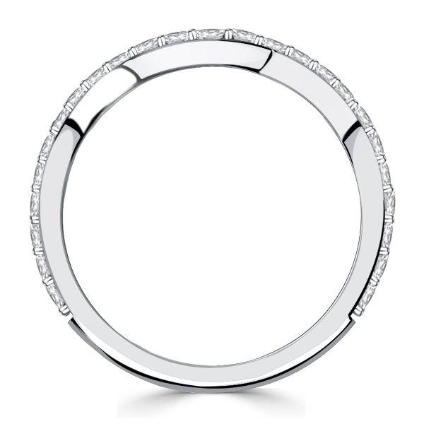 Sterling Silver Round Cut Arch Chevron Wedding Band - 0.44 CT. TW.