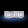 Sterling Silver Channel Set Baguette Cut Eternity Wedding Band Ring