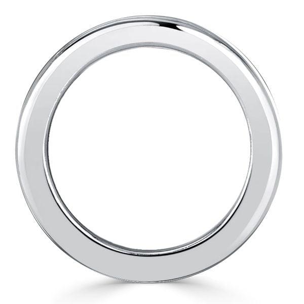 Sterling Silver Channel Set Baguette Cut Eternity Wedding Band Ring