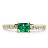 Emerald Cut Green Sapphire Ring Band in 18K Gold Plated Sterling Silver