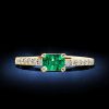 Emerald Cut Green Sapphire Ring Band in 18K Gold Plated Sterling Silver
