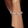 Art Deco Blue Sapphire Tennis Bracelet - 925 Sterling Silver