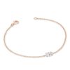 Dainty Marquise Single Stone Bracelet in 18K Rose Gold Plated Sterling Silver