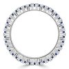 Baguette Cut Blue and White Sapphire Multi Row Wedding Band in Sterling Silver