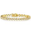 Golden Heart Cut White Sapphire Tennis Bracelet - 18K Gold Plated Sterling Silver