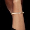 Golden Heart Cut White Sapphire Tennis Bracelet - 18K Gold Plated Sterling Silver